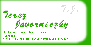 terez javorniczky business card